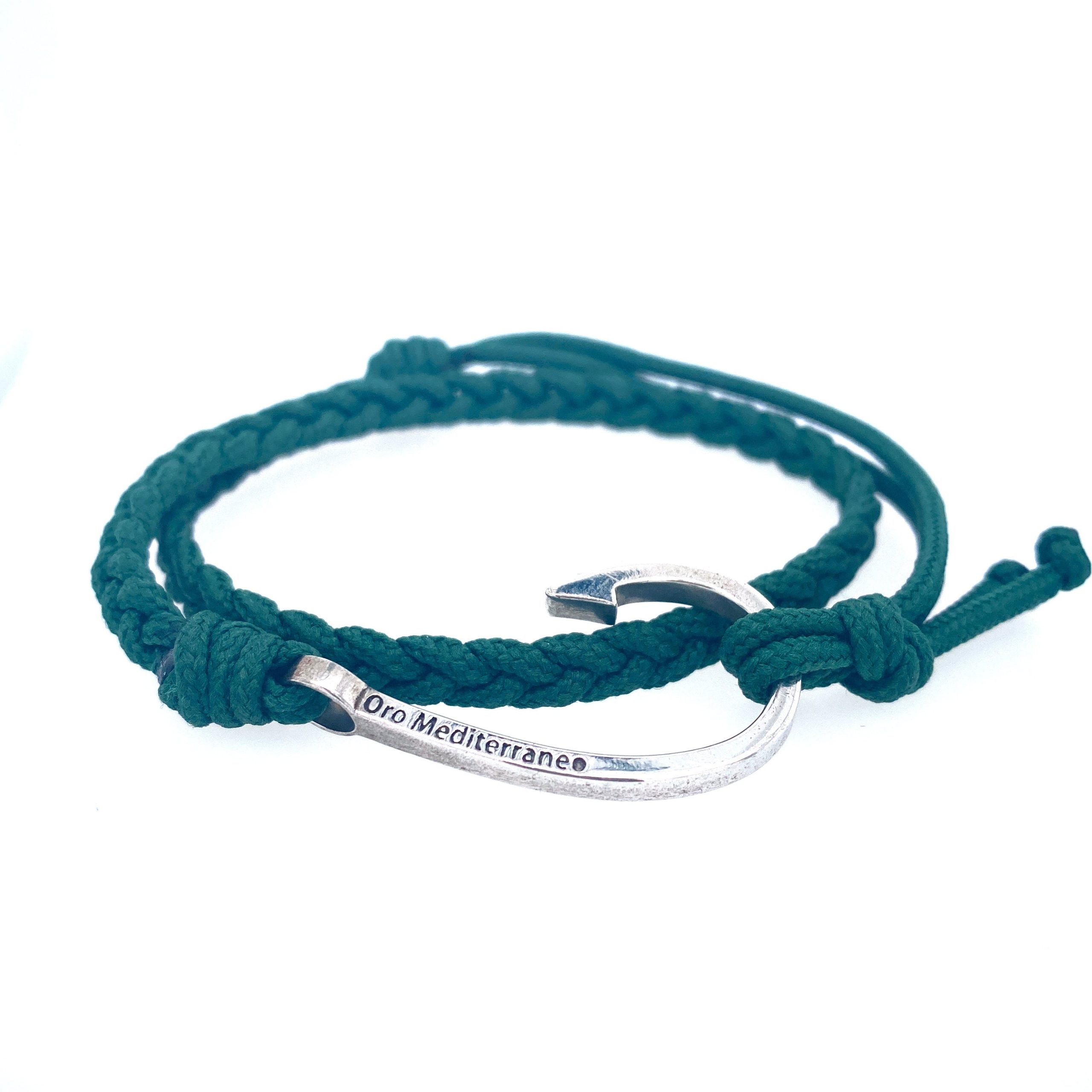 Green Braided Hook Nautical Double Bracelet