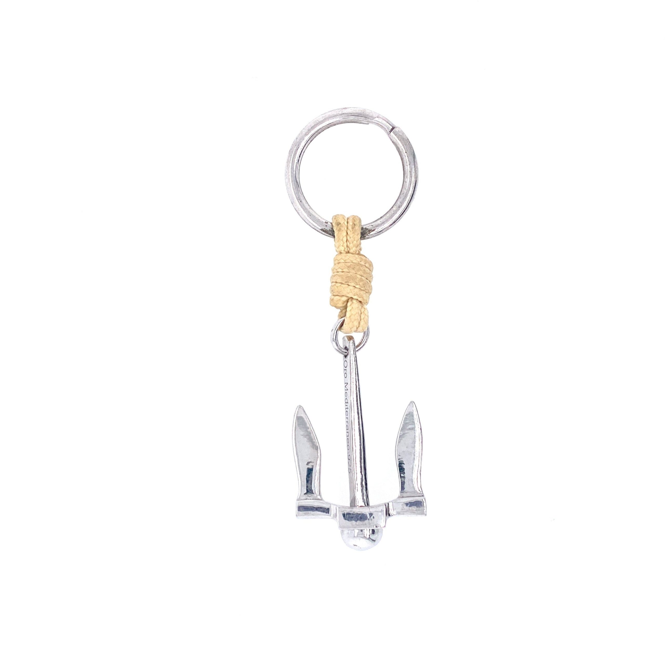 Champagne Rope Ship Anchor Keychain