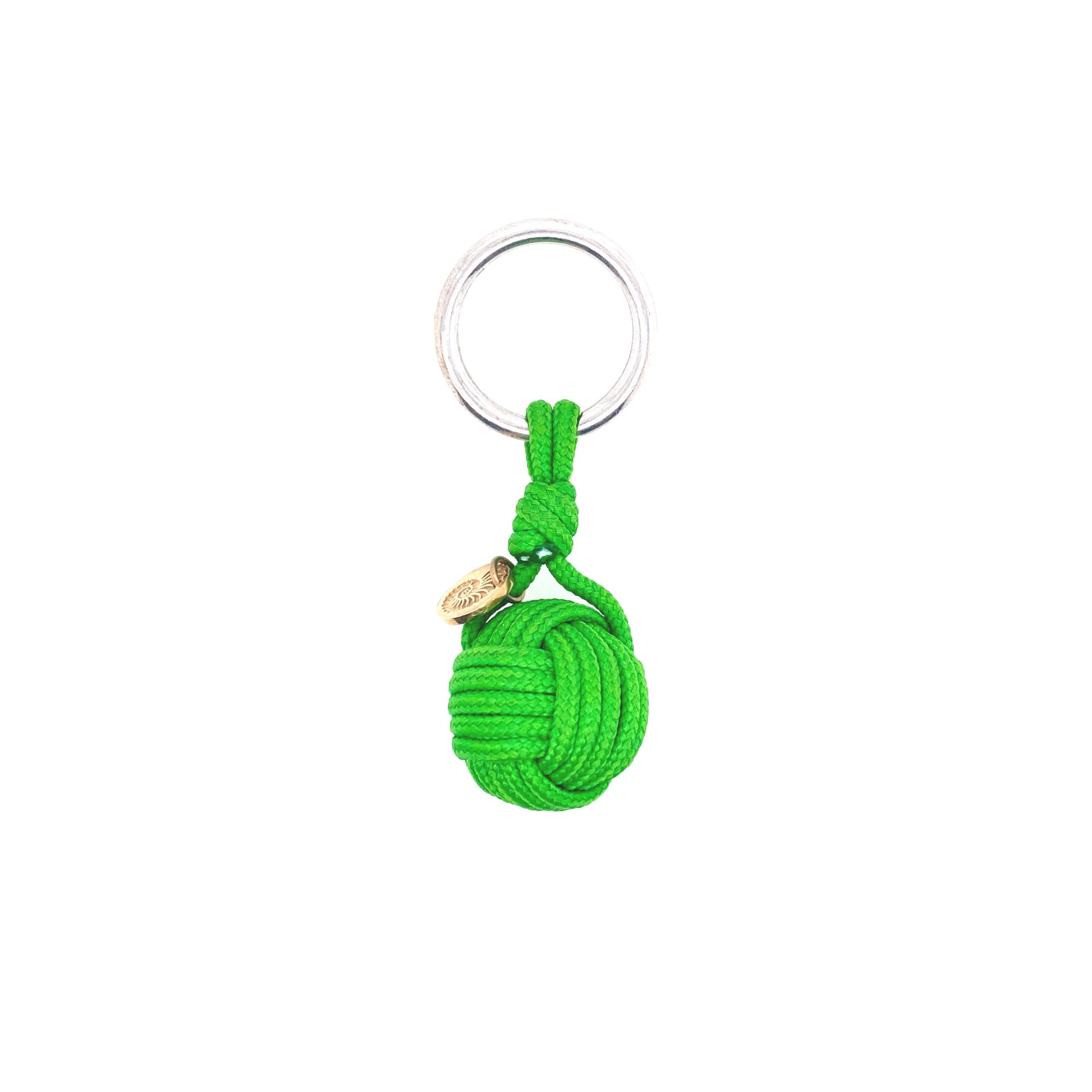 Lime Green Rope Ball Keychain