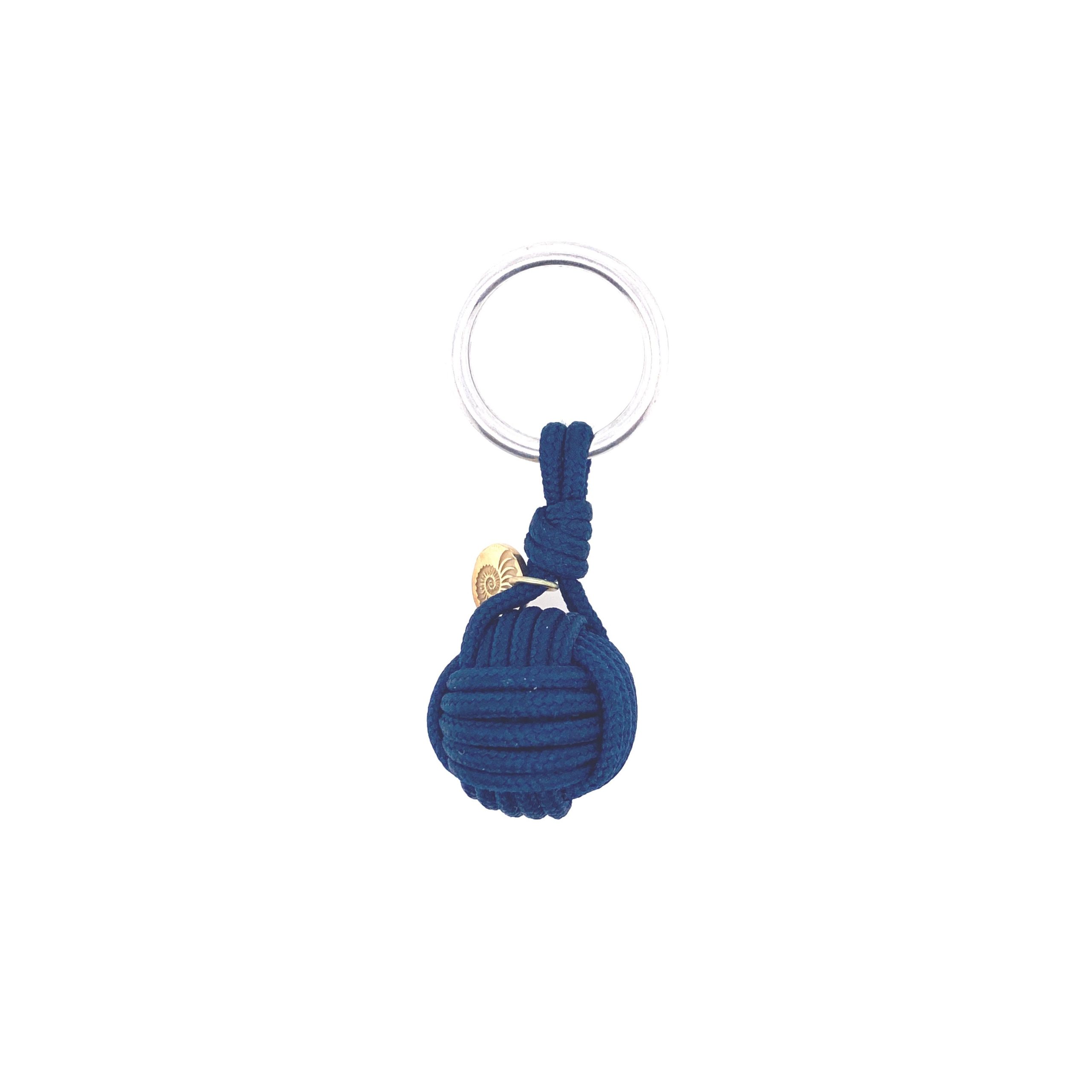 Navy Blue Rope Ball Keychain