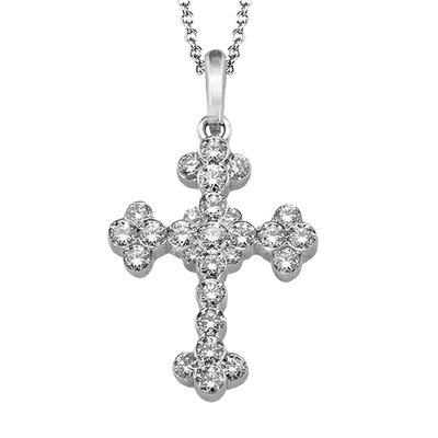 Multi-Stone Cross Necklace