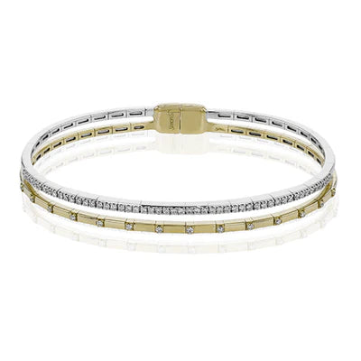 Two-Tone 18K Gold Diamond Bangle Bracelet