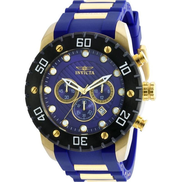 Invicta Men's 20280 Pro Diver Scuba Blue and Gold-Tone Polyurethane and Stainless Steel Watch