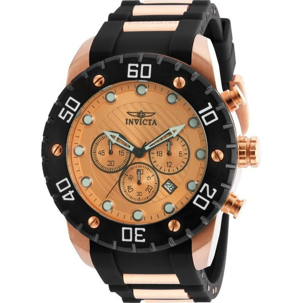 Invicta Men's 20281 Pro Diver Scuba Rose-tone and Black Polyurethane and Stainless Steel Watch