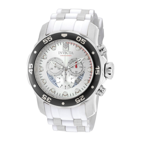 Invicta Men's 20290 Pro Diver Chronograph White and SS Ins Polyurethane and Stainless Steel Watch