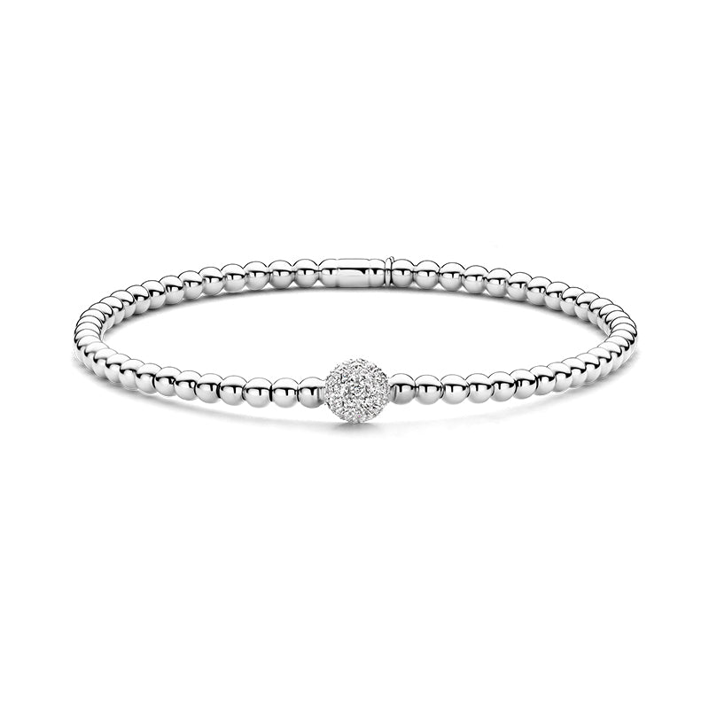 Hulchi Belluni 18K White Gold 0.30ctw Diamond Station Stretch Bracelet- 20345M-WW