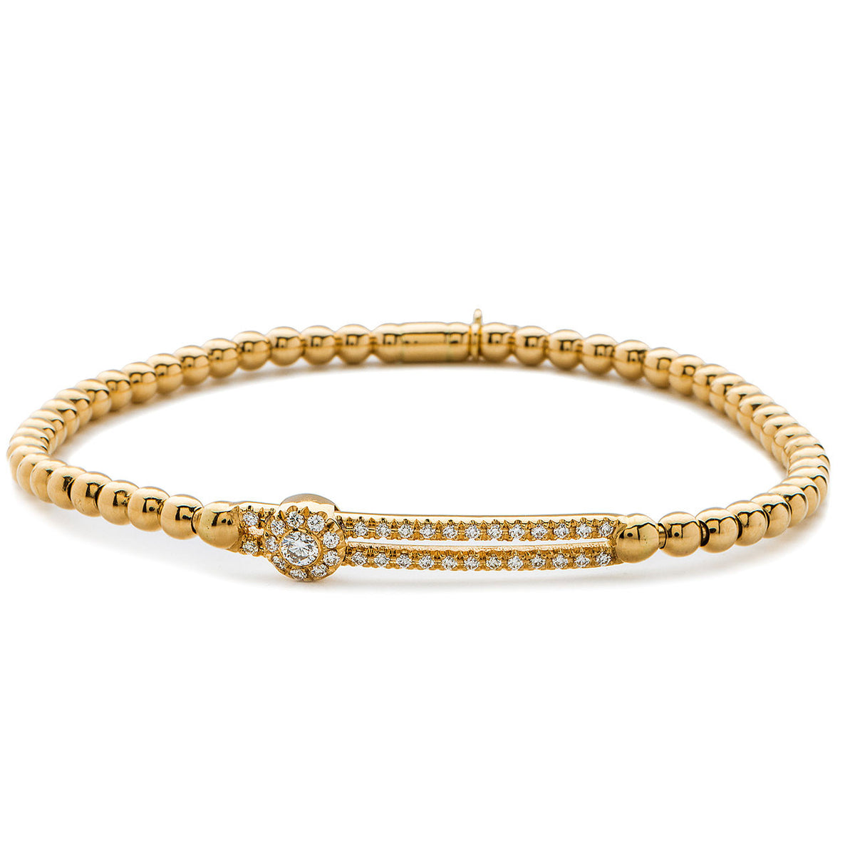 18K YELLOW GOLD DIAMOND STRETCH BRACELET .25CT