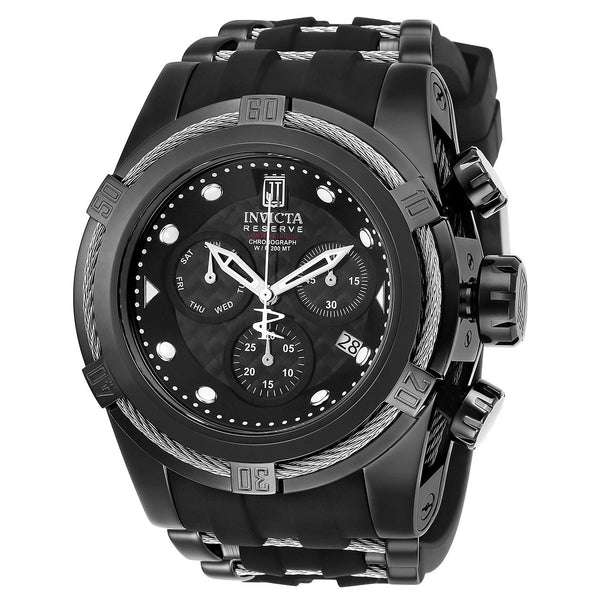Invicta Men's 20413 Jason Taylor Black and Silver Polyurethane and Stainless Steel Watch