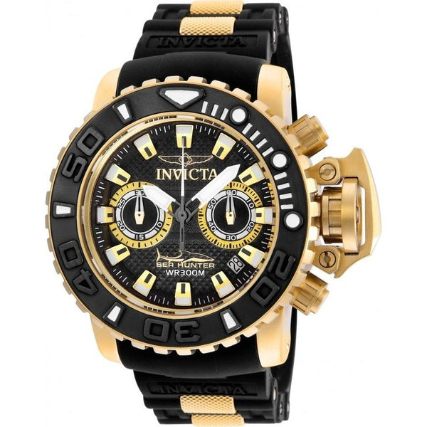 Invicta Men's 20475 Sea Hunter Black and Gold-Tone Polyurethane and Stainless Steel Watch
