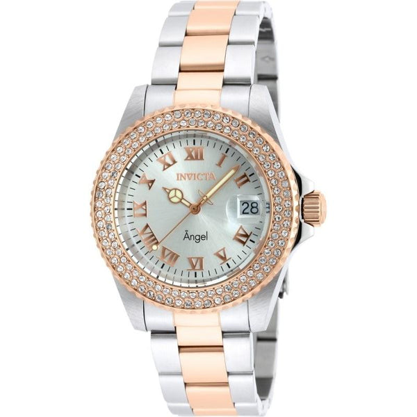 Invicta Women's 21322 Angel Rose-Tone and Silver Stainless Steel Watch