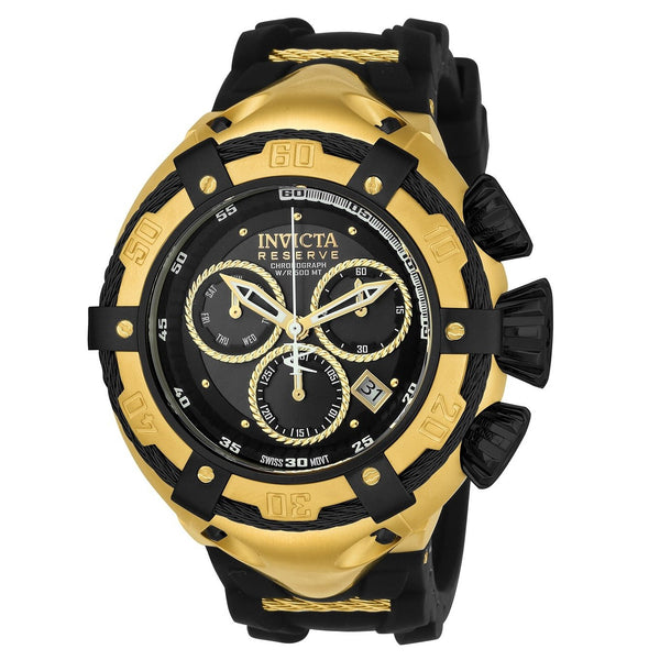 Invicta Men's 21353 Bolt Thunderbolt Black and Gold-Tone Silicone Watch