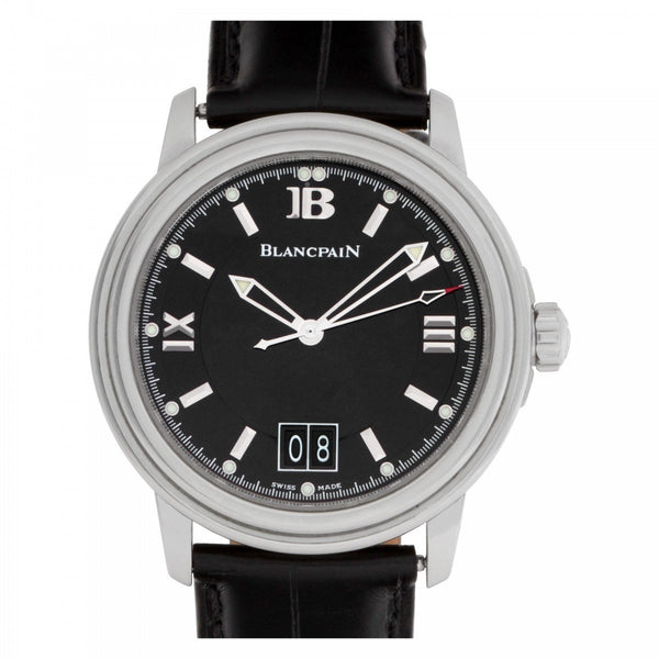 Blancpain Men's 2150-1130-53B Leman Black Leather Watch