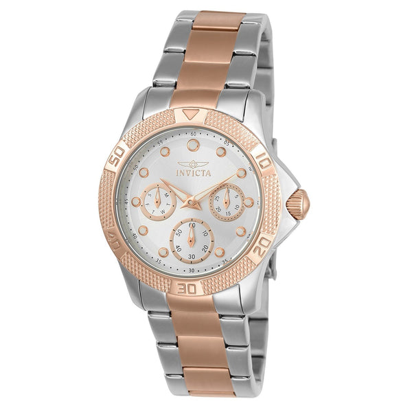 Invicta Women's 21762 Angel Rose-tone and Silver Stainless Steel Watch
