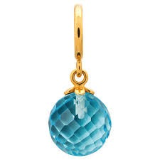 Sky Blue Love Drop Charm (Gold/Sky Blue)