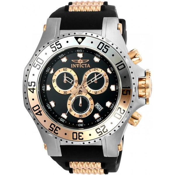 Invicta Men's 21831 Pro Diver Black and Rose-Tone Inserts Polyurethane and Stainless Steel Watch
