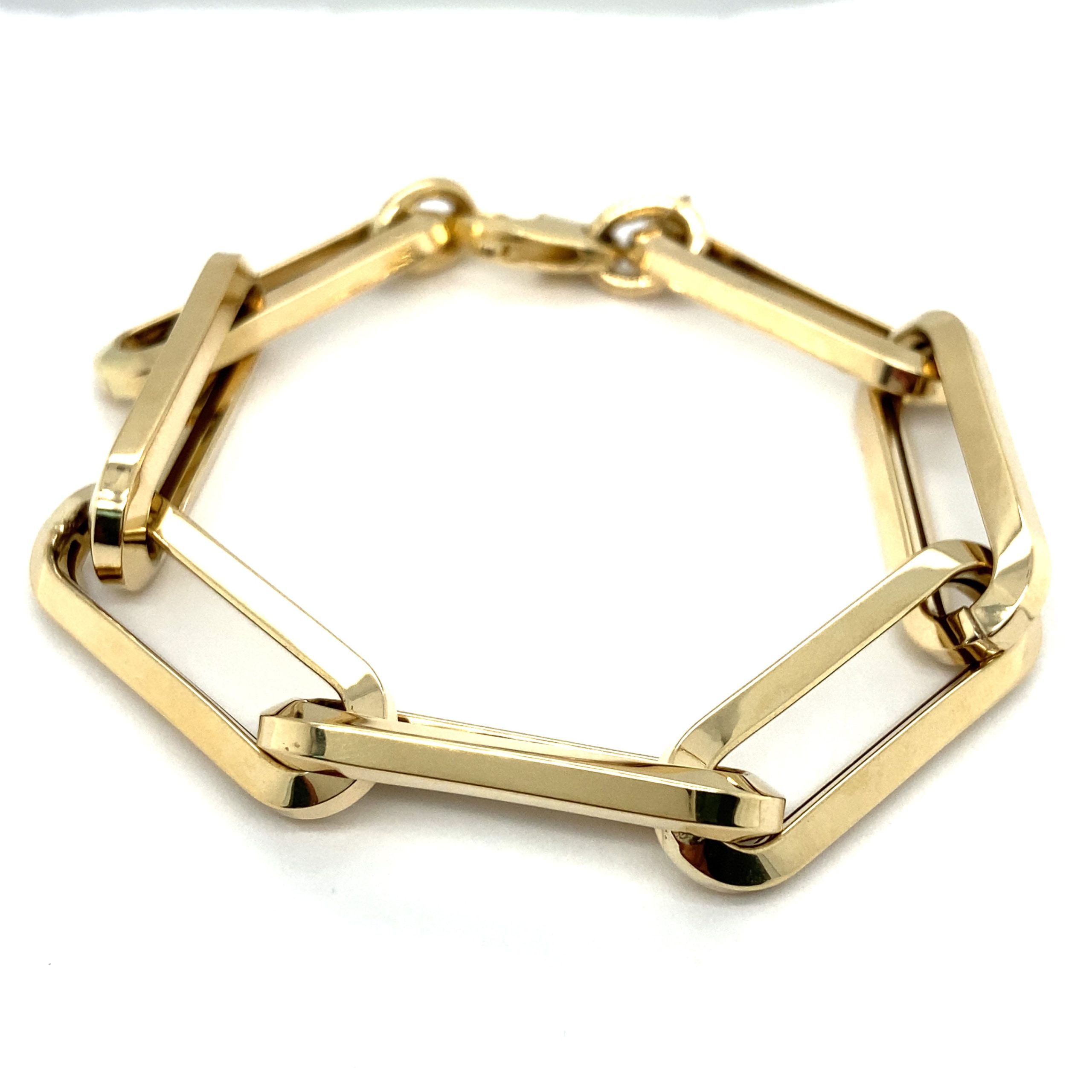 14K Gold Large Paper Clip Link Bracelet