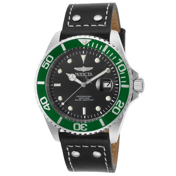 Invicta Men's 22072 Pro Diver Black Leather Watch