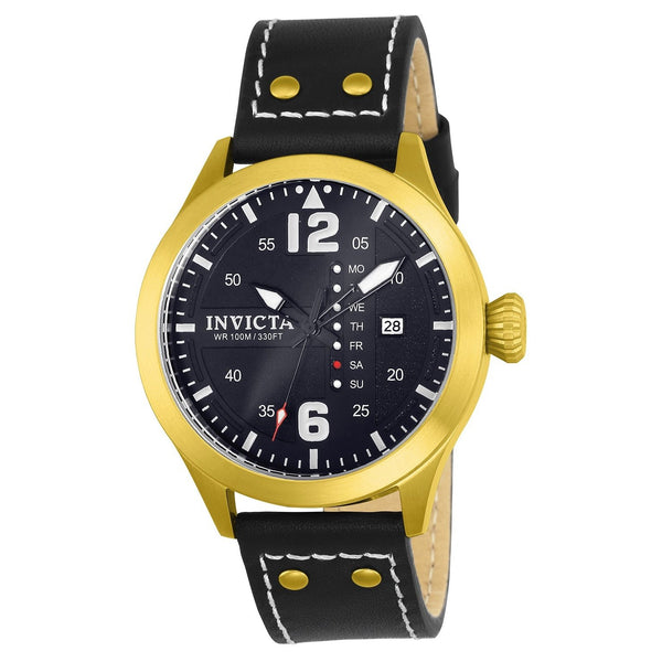Invicta Men's 22184 I-Force Black Leather Watch