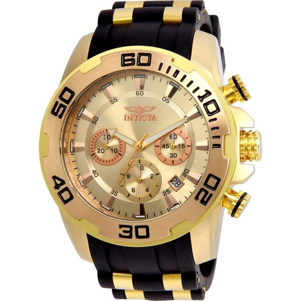 Invicta Men's 22342 Pro Diver Scuba Black and Gold-Tone Polyurethane and Stainless Steel Watch