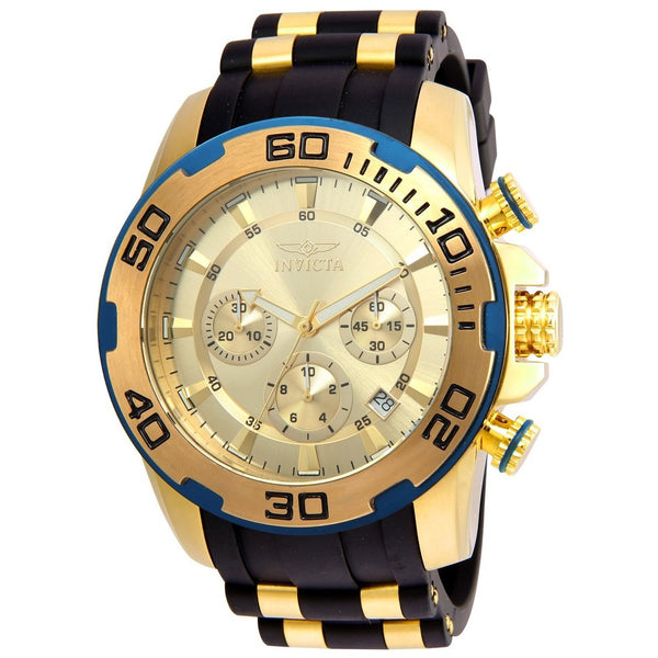 Invicta Men's 22345 Pro Diver Scuba Black and Gold-Tone Polyurethane and Stainless Steel Watch