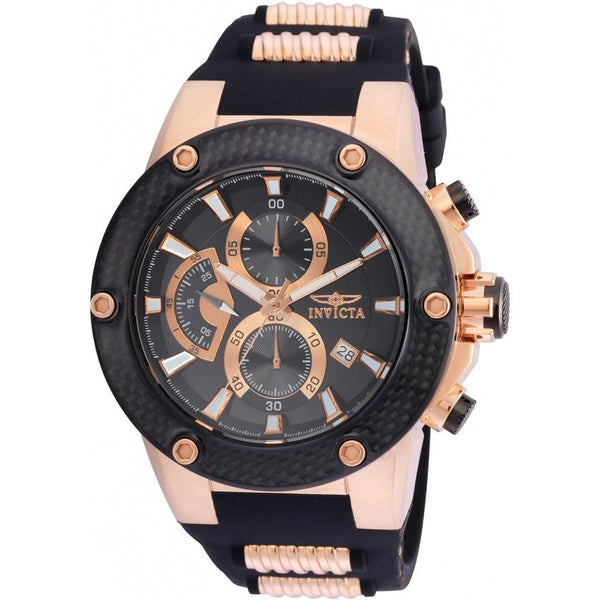 Invicta Men's 22402 Speedway Black and Rose-Tone Polyurethane and Stainless Steel Watch