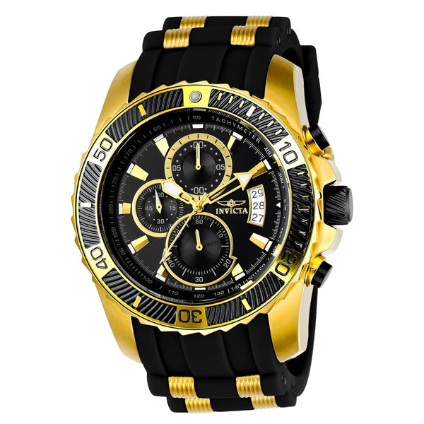Invicta Men's 22430 Pro Diver Black and Gold-Tone Polyurethane and Stainless Steel Watch