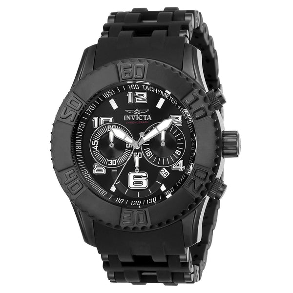 Invicta Men's 22454 Sea Spider Black and Silver Polyurethane and Stainless Steel Watch