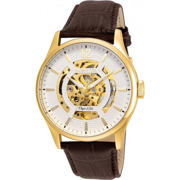 Invicta Men's 22595 Objet D Art Automatic Black Leather Watch