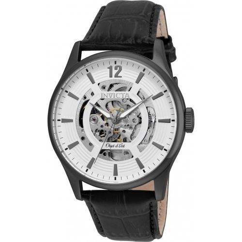 Invicta Men's 22597 Objet D Art Automatic Black Leather Watch