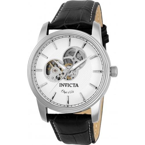 Invicta Men's 22616 Objet D Art Automatic Black Leather Watch