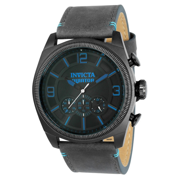 Invicta Men's 22987 Aviator Grey Leather Watch