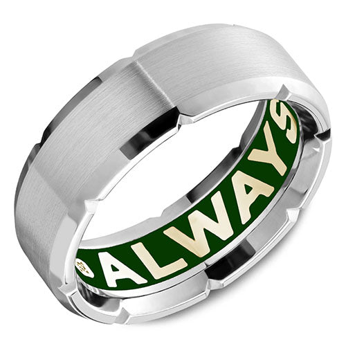 Carlex G4 18k White Gold Men's Diamond Wedding Band - CX4-0026W-S