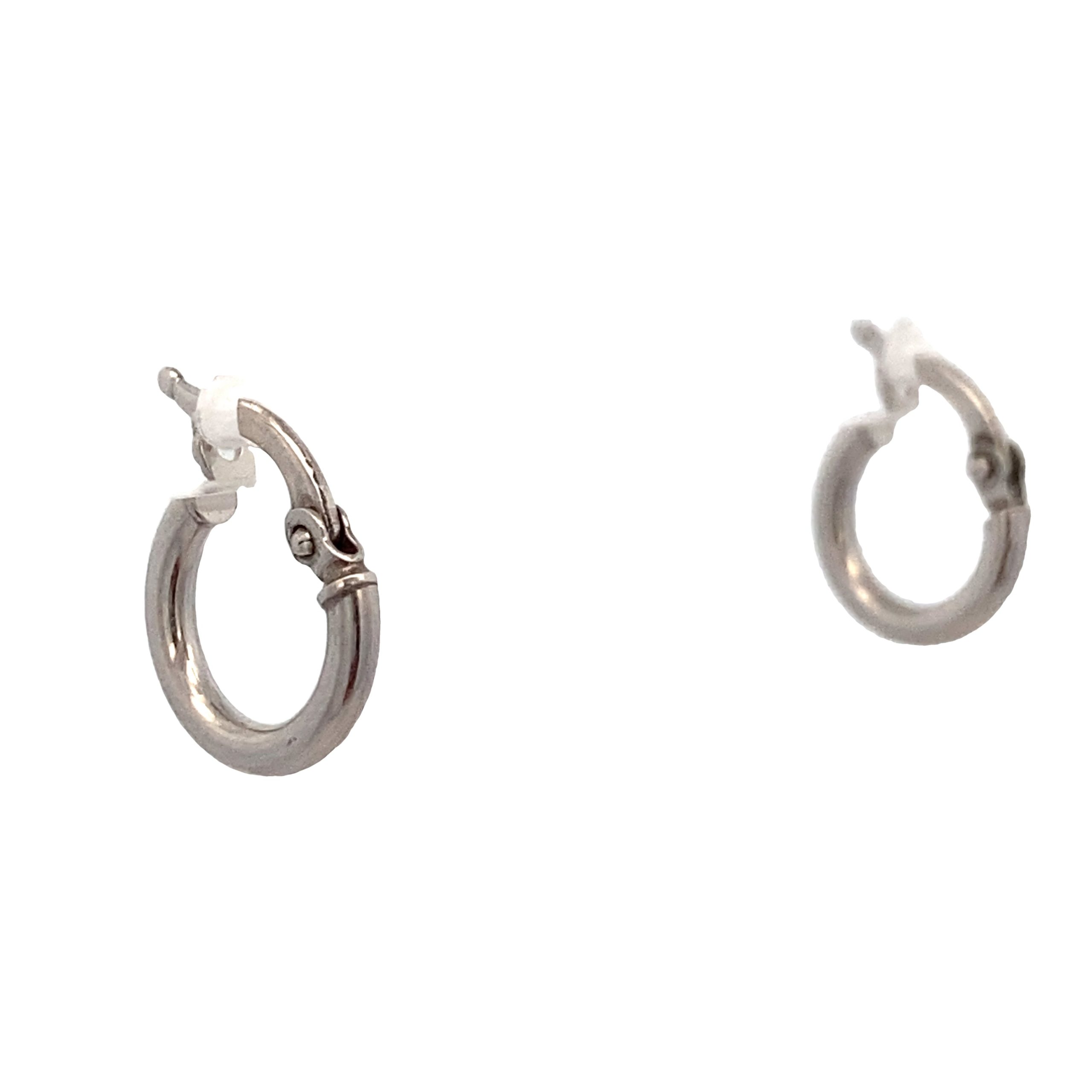 14K White Gold Mini Hoops Earrings