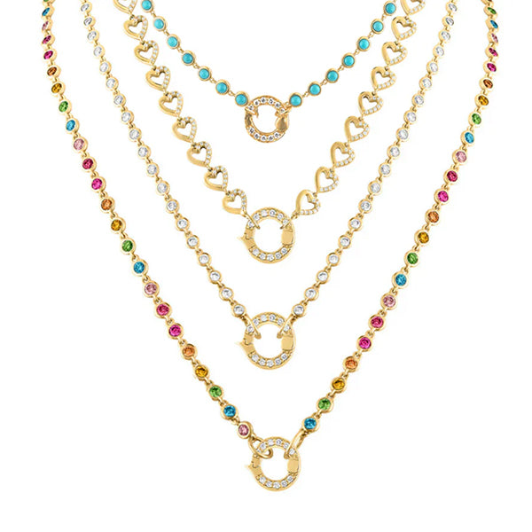 Eden Presley 14k Yellow Gold 22" Diamond Bezel Closure Necklace - MNT-N-142-21