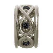 Sparkling Black Eternity Charm (Silver/Black)