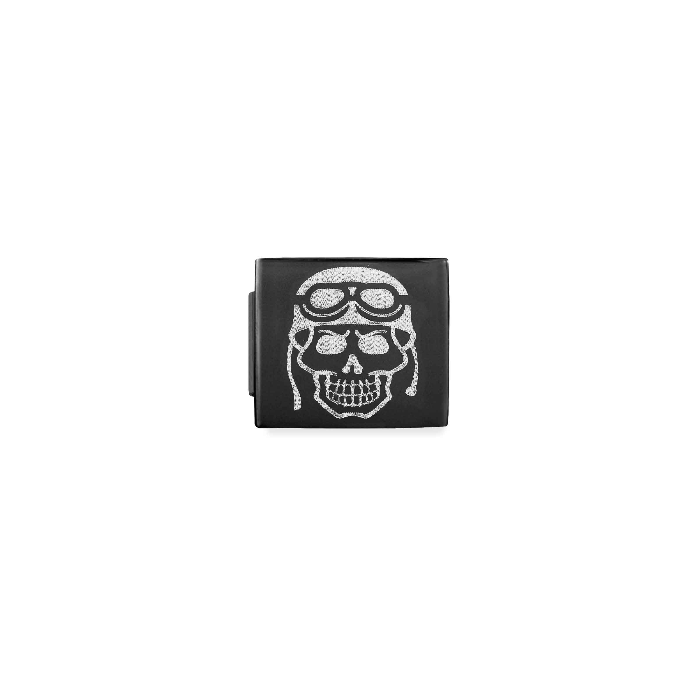 Composable GLAM Black PVD Link with Biker Skull