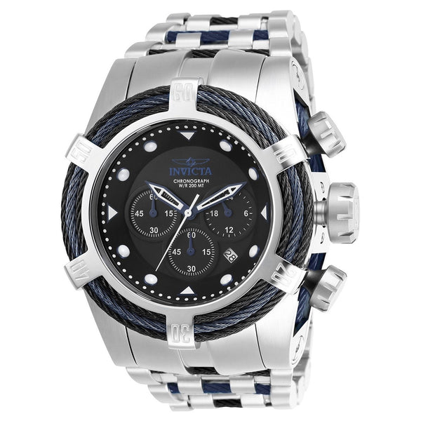 Invicta Men's 23048 Bolt Zeus Tria Black and Silver Stainless Steel Watch