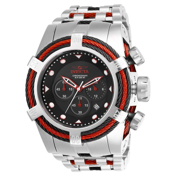 Invicta Men's 23049 Bolt Zeus Tria Silver and Red Inserts Stainless Steel Watch