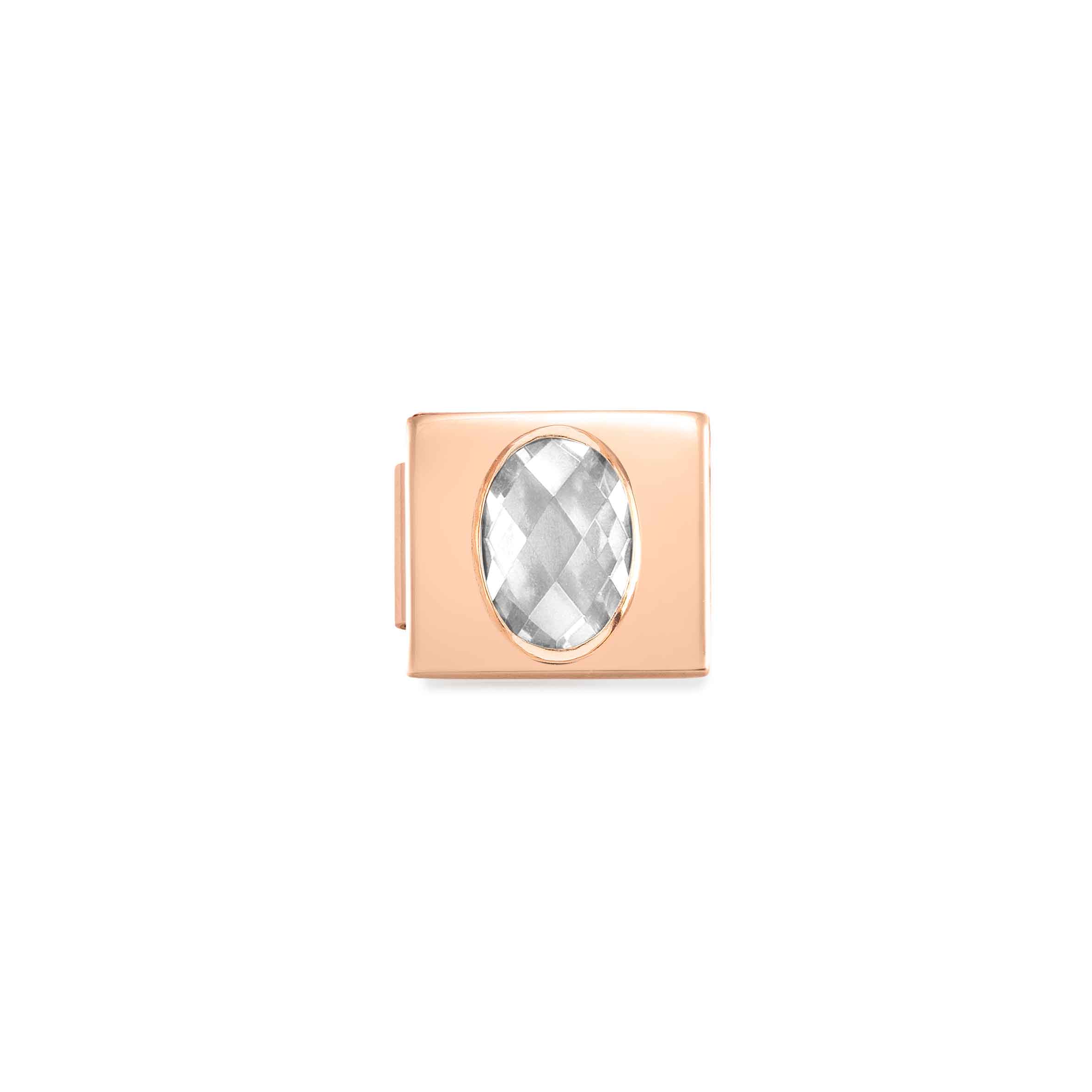 Composable GLAM Link with CZ White, Rose finish