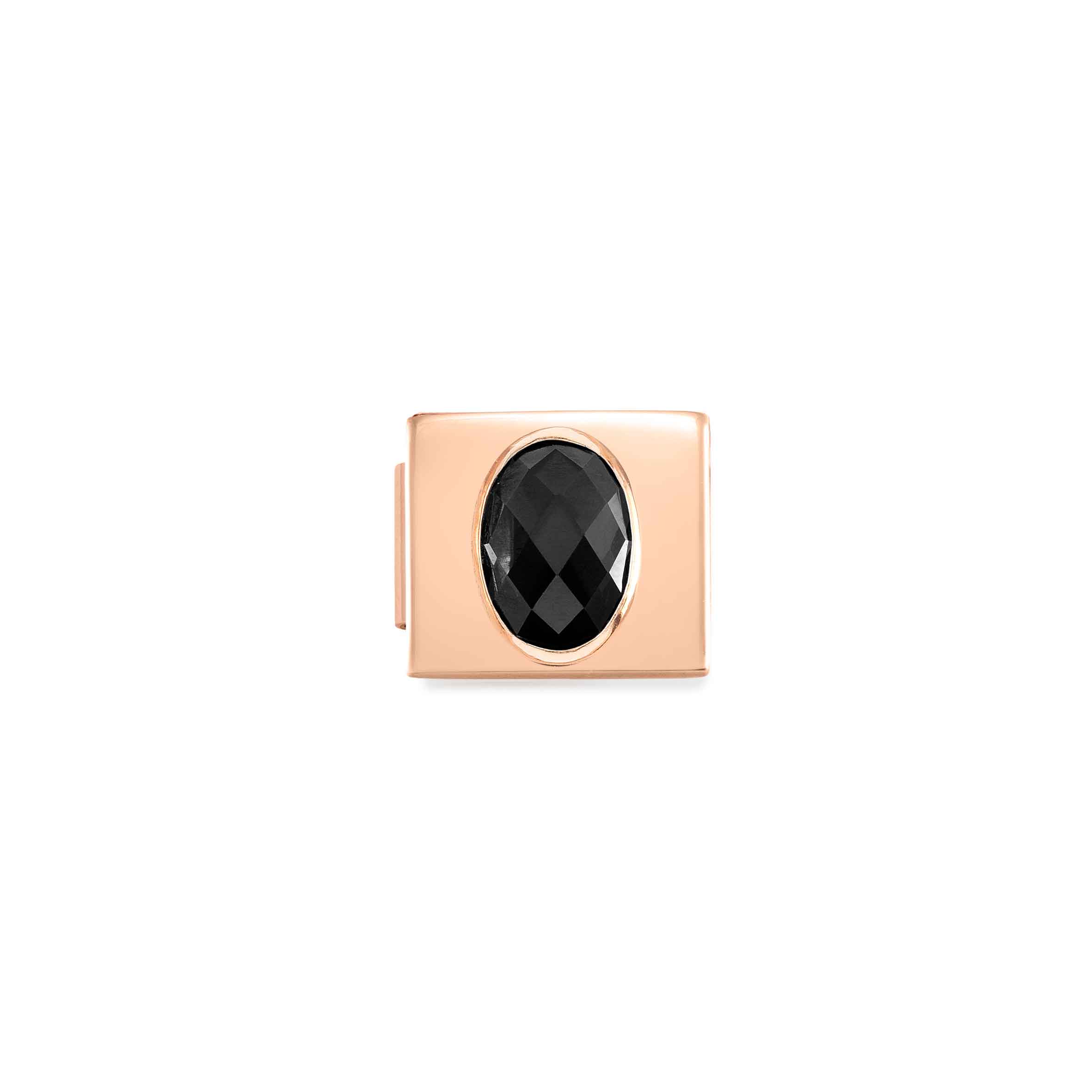 Composable GLAM Link with CZ Black, Rose finish