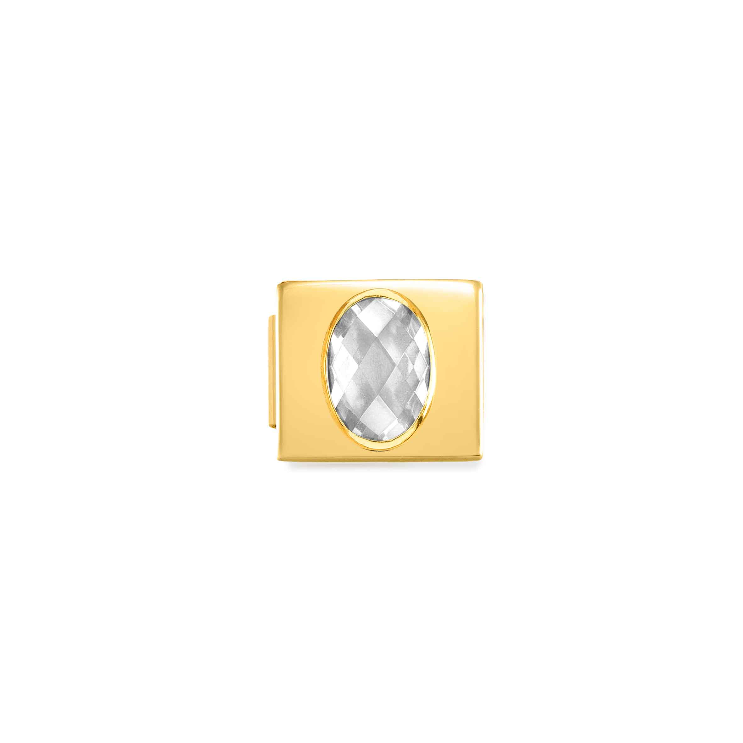 Composable GLAM Link with CZ White, Golden finish