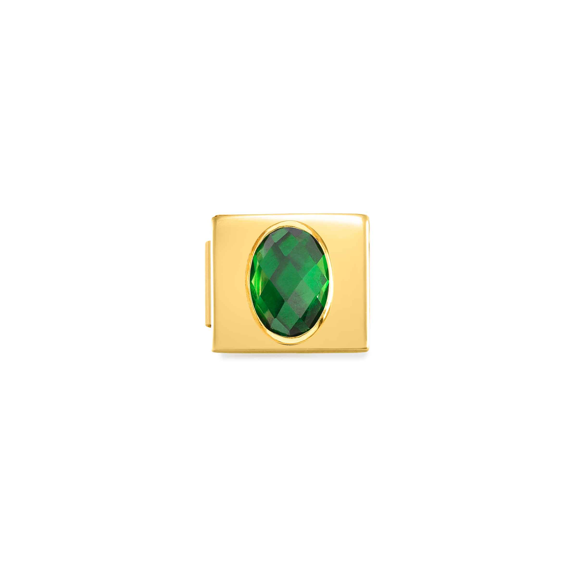Composable GLAM Link with CZ Green, Golden finish