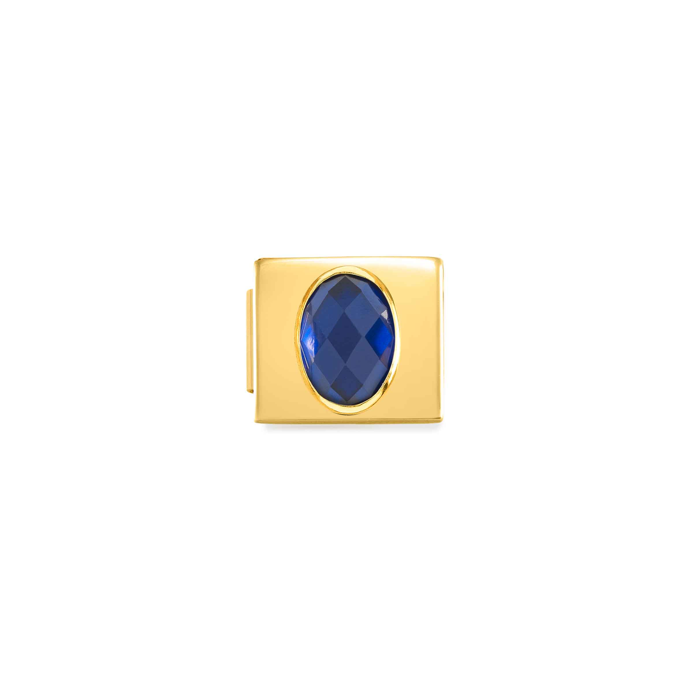 Composable GLAM Link with CZ Blue, Golden finish