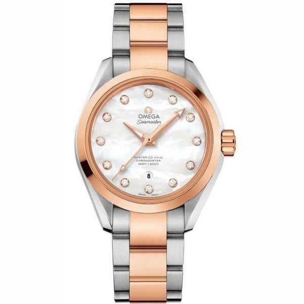 Omega Women's 231.20.34.20.55.001 Seamaster Aqua Terra Two-Tone 18kt Rose Gold and Stainless Steel Watch