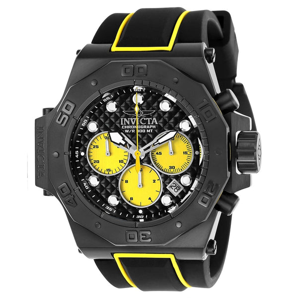 Invicta Men's 23106 Akula Reserve Black and Yellow Silicone Watch