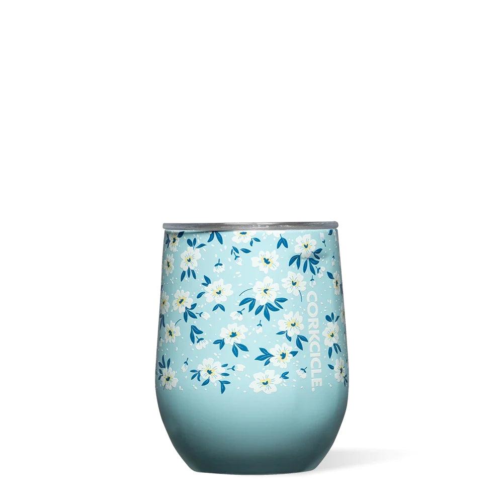 Stemless 12oz Ditsy Floral Blue