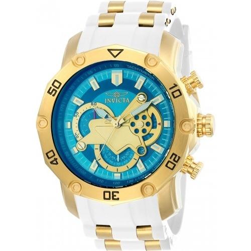 Invicta Men's 23423 Pro Diver Scuba White and Gold inserts Polyurethane and Stainless Steel Watch