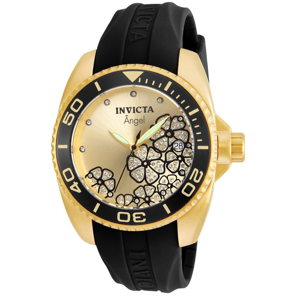 Invicta Women's 23488 Angel Black Silicone Watch