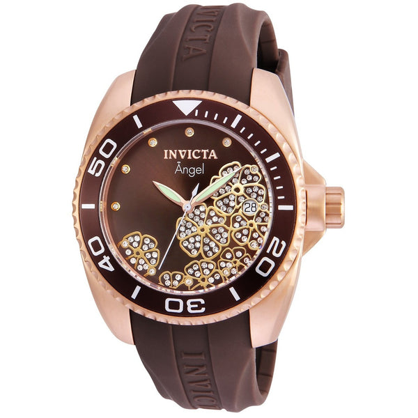 Invicta Women's 23489 Angel Brown Silicone Watch
