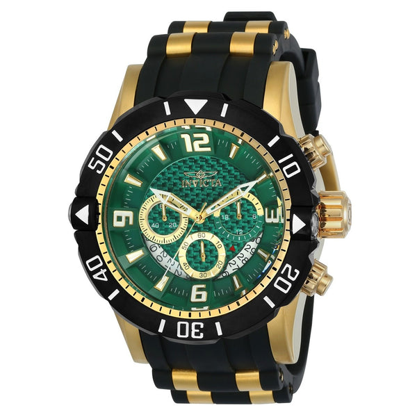 Invicta Men's 23703 Pro Diver Black and Gold-Tone Polyurethane and Stainless Steel Watch
